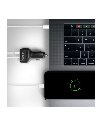axagon PWC-PQ38 Ładowarka samochodowa PD ' QUICK 38W, 2x port (USB-A + USB-C), PD3.0/QC3.0/AFC/FCP/Apple