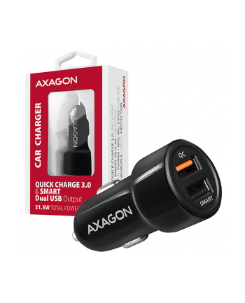 axagon PWC-QC5 Ładowarka samochodowa QUICK SMART 31.5W, 2x port QC3.0/AFC/FCP + 5V-2.6A