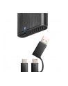 axagon EEM2-SB2 Obudowa zewnętrzna aluminiowa bezśrubowa USB-C 3.2 Gen 2 - M.2 NVMe / SATA SSD 30-80mm ALU pudełko czarne + USB-A - USB-C redukcja - nr 44