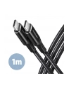 axagon Kabel BUCM-CM10AB USB-C  USB-C 2.0, 1m, PD 60W, 3A, ALU, oplot Czarny - nr 9