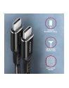 axagon Kabel BUCM-CM30AB USB-C USB-C 2.0, 3m, PD 60W, 3A, ALU, oplot, Czarny - nr 13