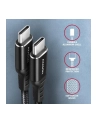 axagon Kabel BUCM-CM30AB USB-C USB-C 2.0, 3m, PD 60W, 3A, ALU, oplot, Czarny - nr 28