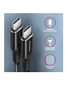 axagon Kabel BUCM-CM30AB USB-C USB-C 2.0, 3m, PD 60W, 3A, ALU, oplot, Czarny - nr 5