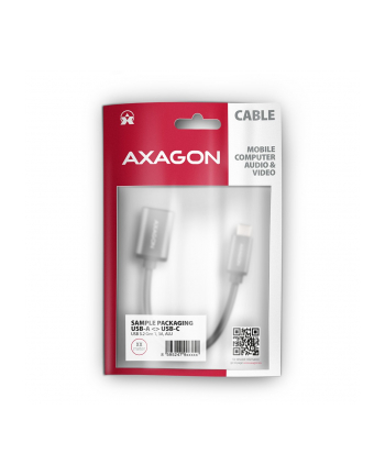 axagon Kabel adapter RUCM-AFAC USB 3.2 Gen 1 Type-C samiec -> Type-A żeńska, 0,2m, 3A, ALU