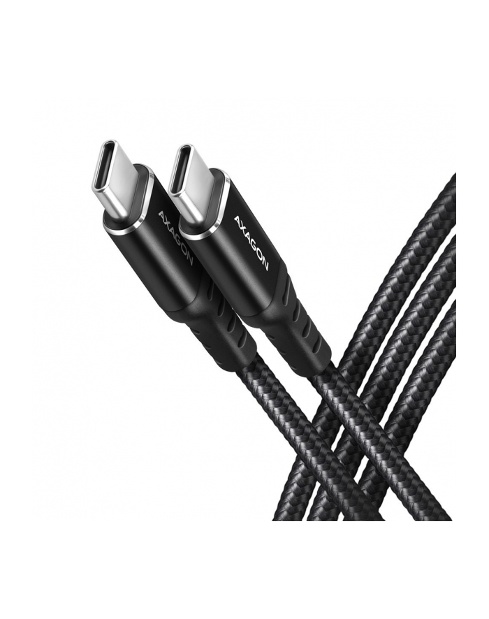 axagon Kabel BUCM-CM10AB USB-C  USB-C 2.0, 1m, PD 60W, 3A, ALU, oplot Czarny główny