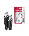 axagon Kabel BUCM-CM20AB USB-C USB-C 2.0, 2m, PD 60W, 3A, ALU, oplot Czarny - nr 12