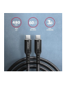 axagon Kabel BUCM-CM20AB USB-C USB-C 2.0, 2m, PD 60W, 3A, ALU, oplot Czarny - nr 23