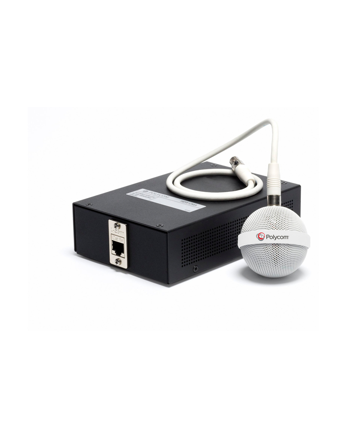 POLY HDX Ceiling Microphone - Kolor: BIAŁY Extension Kit includes 23.6p drop cable electronics Interface 7.6m plenum cable główny