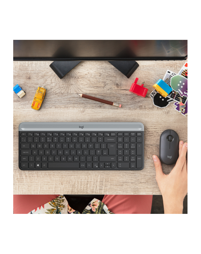 LOGITECH Slim Wireless Keyboard and Mouse Combo MK470 - GRAPHITE - CH - CENTRAL główny