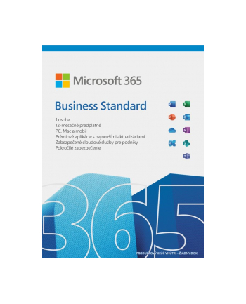microsoft MS M365 Bus Standard Retail Slovak Subscription P8 EuroZone 1 License Medialess 1 Year (SK)