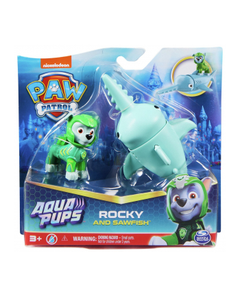 PAW PATROL / Psi Patrol zestaw Aqua Pups Rocky i ryba Piła 6066145 Spin Master nr 1