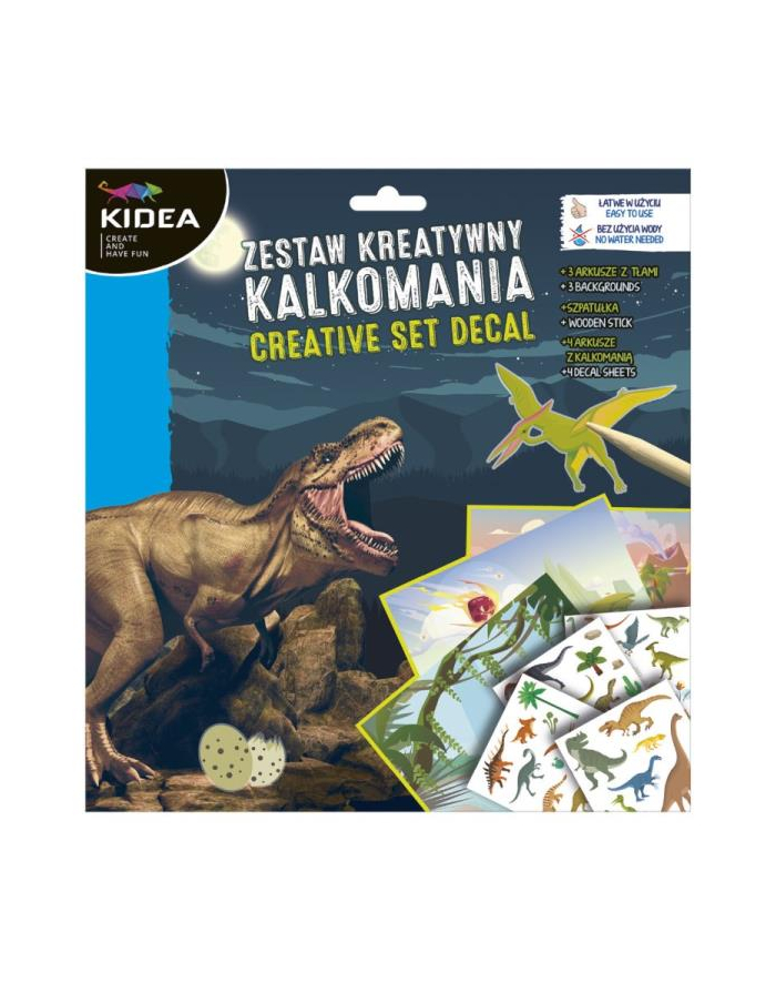 derform Zestaw kreatywny - kalkomania A Kidea Dinozaury główny