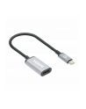 MANHATTAN 4K60Hz USB-C to HDMI Adapter USB 3.2 Type-C Male to HDMI Female Converter 15 cm cable length Aluminum Black - nr 12