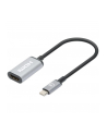 MANHATTAN 4K60Hz USB-C to HDMI Adapter USB 3.2 Type-C Male to HDMI Female Converter 15 cm cable length Aluminum Black - nr 17