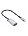 MANHATTAN 4K60Hz USB-C to HDMI Adapter USB 3.2 Type-C Male to HDMI Female Converter 15 cm cable length Aluminum Black - nr 1