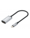 MANHATTAN 4K60Hz USB-C to HDMI Adapter USB 3.2 Type-C Male to HDMI Female Converter 15 cm cable length Aluminum Black - nr 5