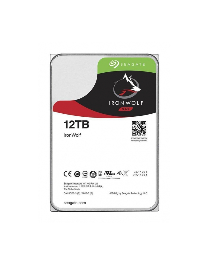SEAGATE NAS HDD 12TB IronWolf 7200rpm 6Gb/s SATA 256MB cache 3.5inch 24x7 CMR for NAS and RAID Rackmount Systeme BLK Project (P) główny