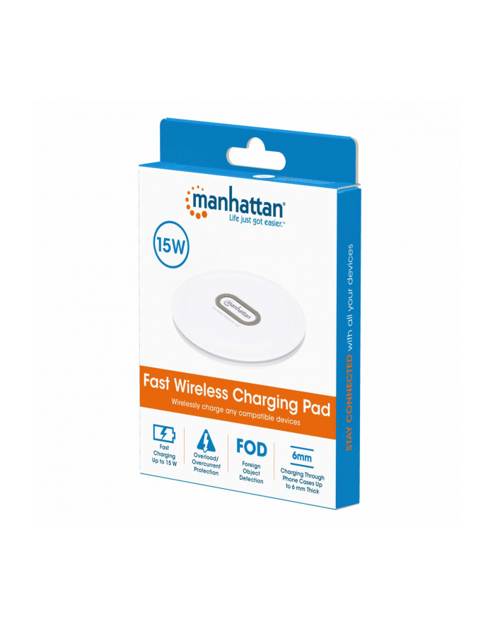 MANHATTAN Fast Wireless Charging Pad - 15 W Wireless Charger 15 W / 10 W / 7.5 W / 5 W Output White główny