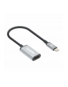MANHATTAN 4K60Hz USB-C to HDMI Adapter USB 3.2 Type-C Male to HDMI Female Converter 15 cm cable length Aluminum Black - nr 10