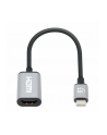 MANHATTAN 4K60Hz USB-C to HDMI Adapter USB 3.2 Type-C Male to HDMI Female Converter 15 cm cable length Aluminum Black - nr 14