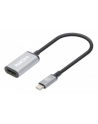 MANHATTAN 4K60Hz USB-C to HDMI Adapter USB 3.2 Type-C Male to HDMI Female Converter 15 cm cable length Aluminum Black - nr 2