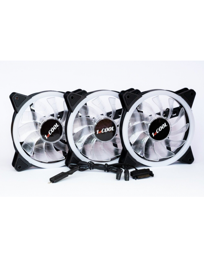 1stcool fan kit aura evo 1 argb, 3x dual ring (34646) główny