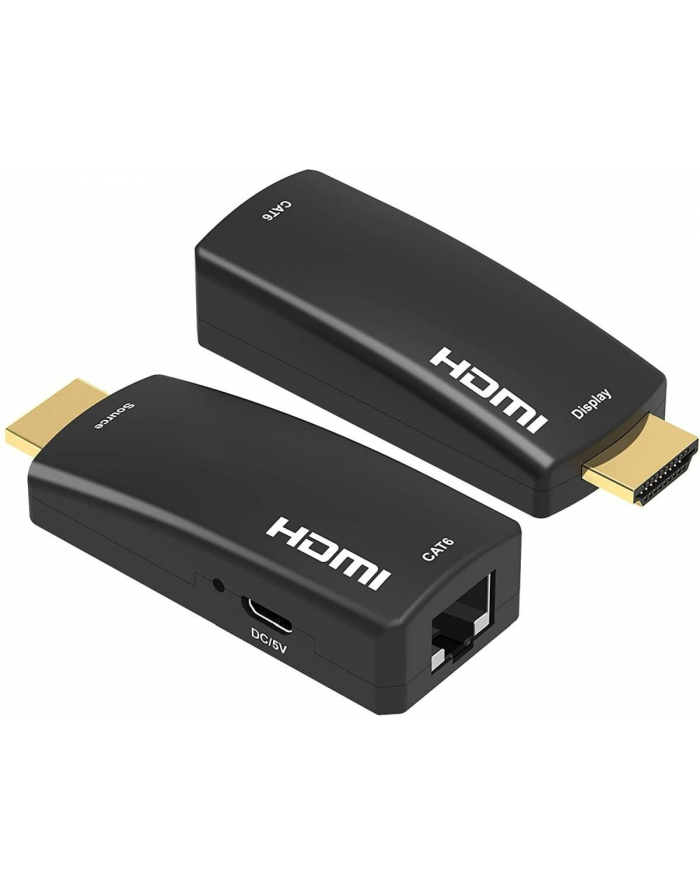 Premiumcord Przedłużacz Hdmi 50 M Za Pomocą Kabla Cat5E/6, Full Hd 1080P, Pozłacane Złącza, Kolor Czarny główny