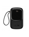 Baseus Qpow Digital Display powerbank z szybkim ładowaniem 20000mAh 22,5W QC/PD/SCP/FCP z wbudowanym kablem USB-C czarny - nr 1