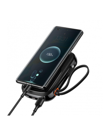 Baseus Qpow Digital Display powerbank z szybkim ładowaniem 20000mAh 22,5W QC/PD/SCP/FCP z wbudowanym kablem USB-C czarny