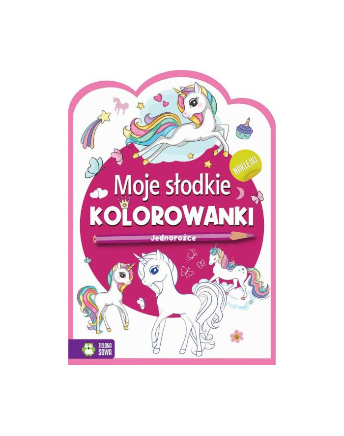 zielona sowa Książeczka Moje słodkie kolorowanki. Jednorożce główny