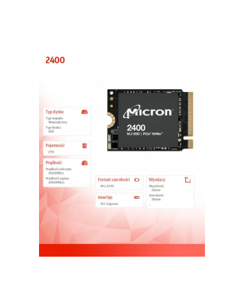 micron Dysk 2400 2TB NVMe M.2 22x30mm