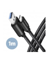 axagon BUCM3-AM10AB Kabel USB-C - USB-A 3.2 Gen 1, 1m, 3A, ALU, oplot, Czarny - nr 8
