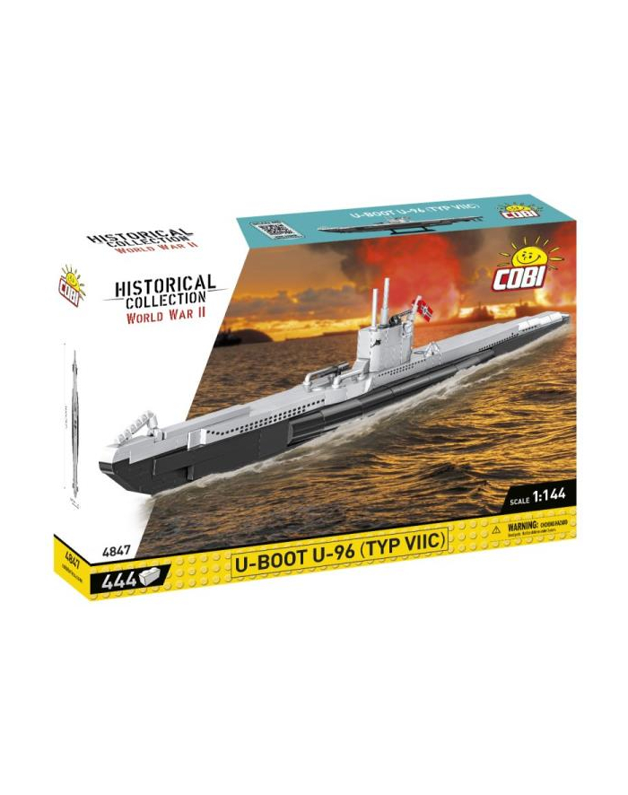 COBI 4847 Historical Collection WWII Niemiecki okręt podwodny U-Boot U-96 Typ VIIC 444 klocki główny