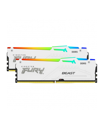 kingston Pamięć DDR5 Fury Beast White RGB 32GB(2*16GB)/6000 CL36