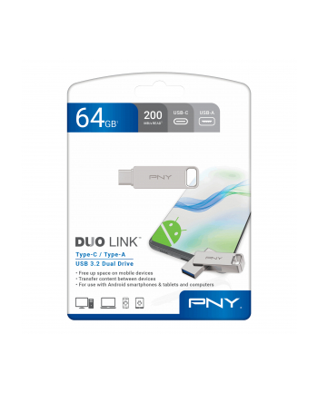 pny Pendrive 64GB USB 3.2 Duo-Link P-FDI64GDULINKTYC-GE