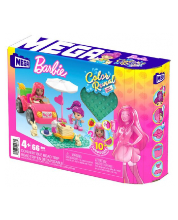 MEGA BLOKS Barbie Color Reveal Kabriolecik Wesoła wycieczka Zestaw klocków HKF90 MATTEL