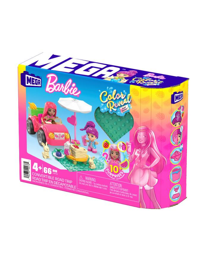 MEGA BLOKS Barbie Color Reveal Kabriolecik Wesoła wycieczka Zestaw klocków HKF90 MATTEL główny