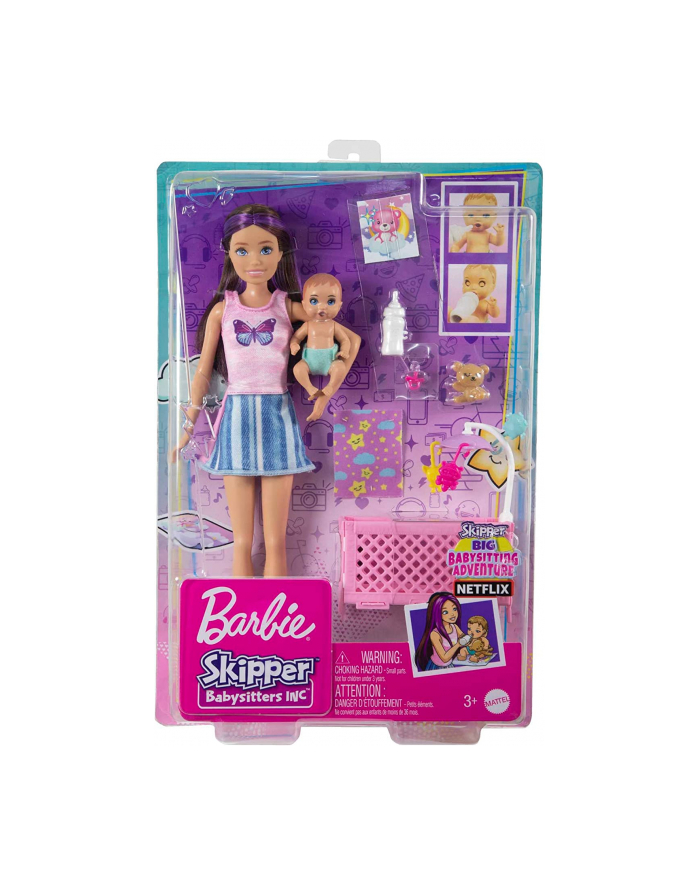 Barbie Opiekunka Usypianie maluszka + Lalka Skipper i bobas HJY33 MATTEL główny