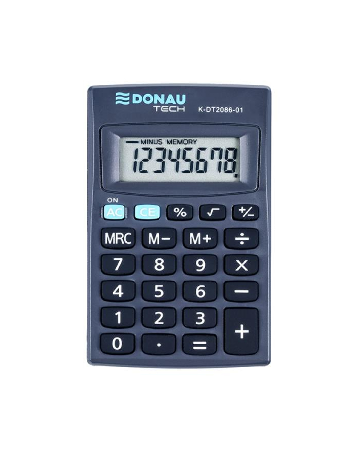 pbs connect Kalkulator kieszonkowy Donau Tech K-DT2086 8 cyfr f. pierwiastka 85x56x9cm czarny główny