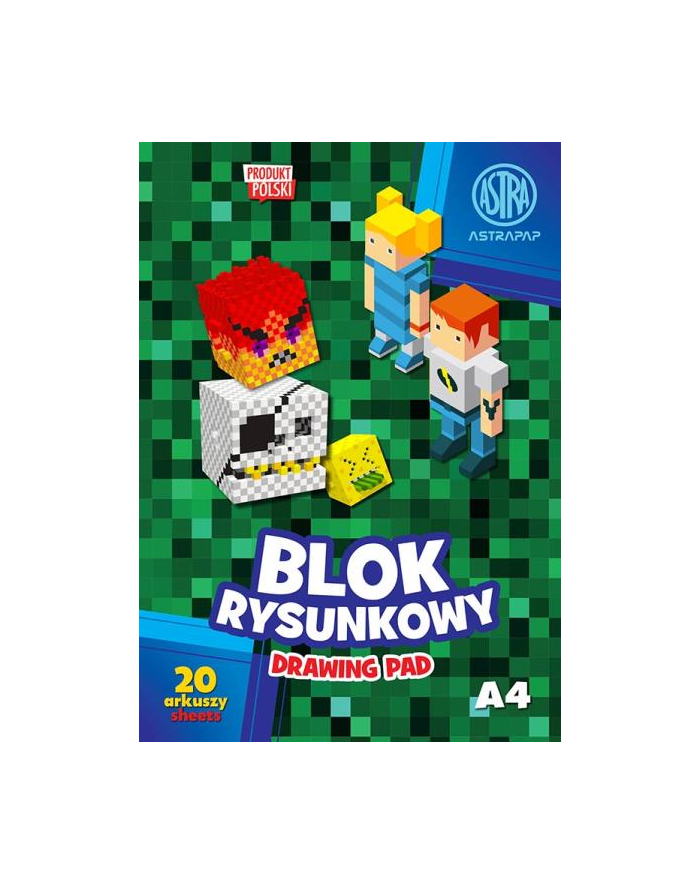 Blok rysunkowy biały A4 20 ark '';Pixel'amp;Unicorn''; ASTRAPAP główny
