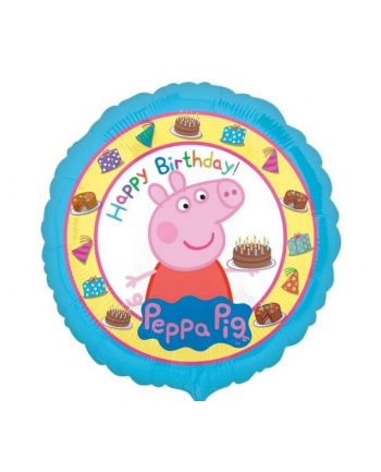 godan Balon foliowy 18'' CIR  '';Peppa Pig Happy Birthday''; 3159201