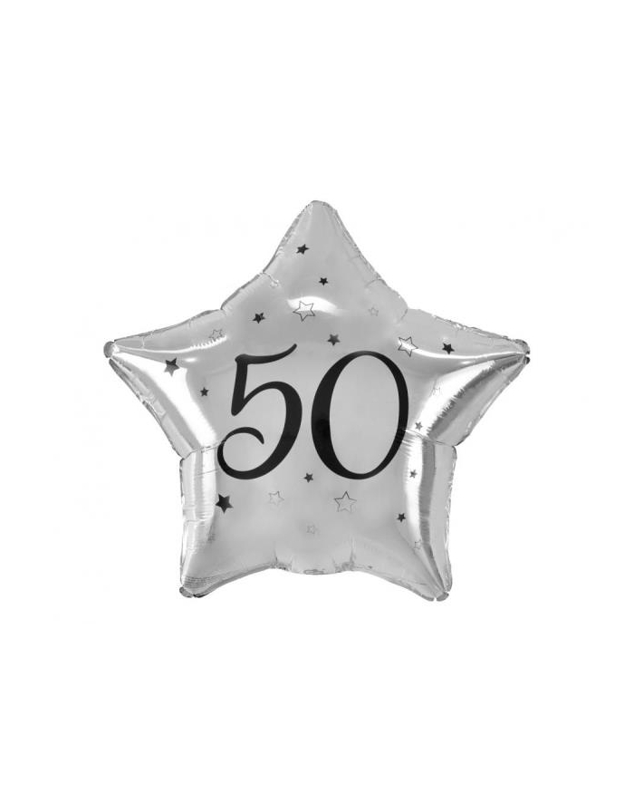 godan Balon foliowy '';50''; gwiazda srebrna nadruk czarny 19''; FG-G50C główny