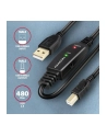 axagon Kabel ADR-210B USB 2.0 A-M -> B-M Aktywny kabel połączeniowy/wzmacniacz 10m - nr 36
