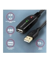 axagon Kabel ADR-215 USB 2.0 A-M -> A-F aktywny kabel przedłużacz/wzmacniacz 15m - nr 31