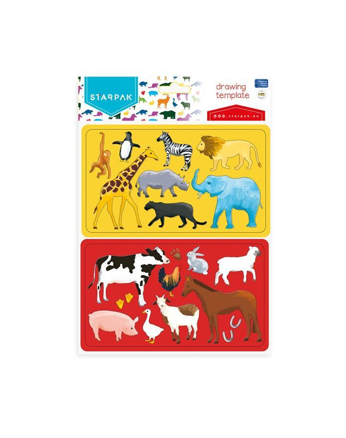 Szablon rysunkowy plastikowy Animals 505506 Starpak główny