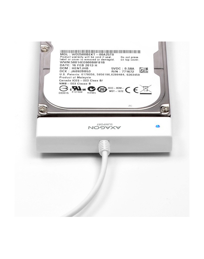 axagon ADSA-1S Adapter USB 2.0 SATA do szybkiego przyłączenia 2.5' SSD/HDD Z pudełkiem główny