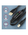 axagon Kabel ADR-210B USB 2.0 A-M -> B-M Aktywny kabel połączeniowy/wzmacniacz 10m - nr 2
