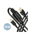 axagon Kabel ADR-215B USB 2.0 A-M -> B-M aktywny kabel połączeniowy/wzmacniacz 15m - nr 26