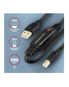 axagon Kabel ADR-215B USB 2.0 A-M -> B-M aktywny kabel połączeniowy/wzmacniacz 15m - nr 28