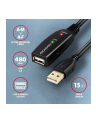 axagon Kabel ADR-215 USB 2.0 A-M -> A-F aktywny kabel przedłużacz/wzmacniacz 15m - nr 13